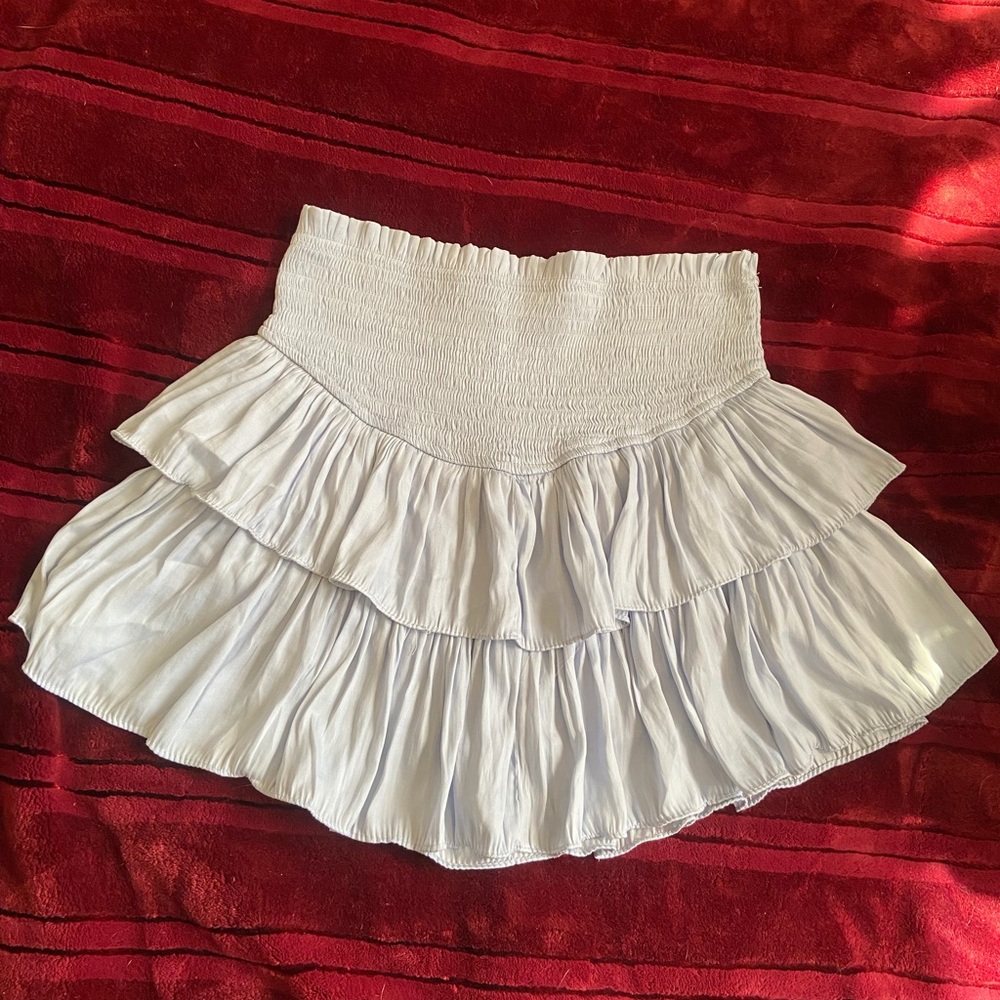 American Threads Blue Ruffled A-Line Skirt Skort